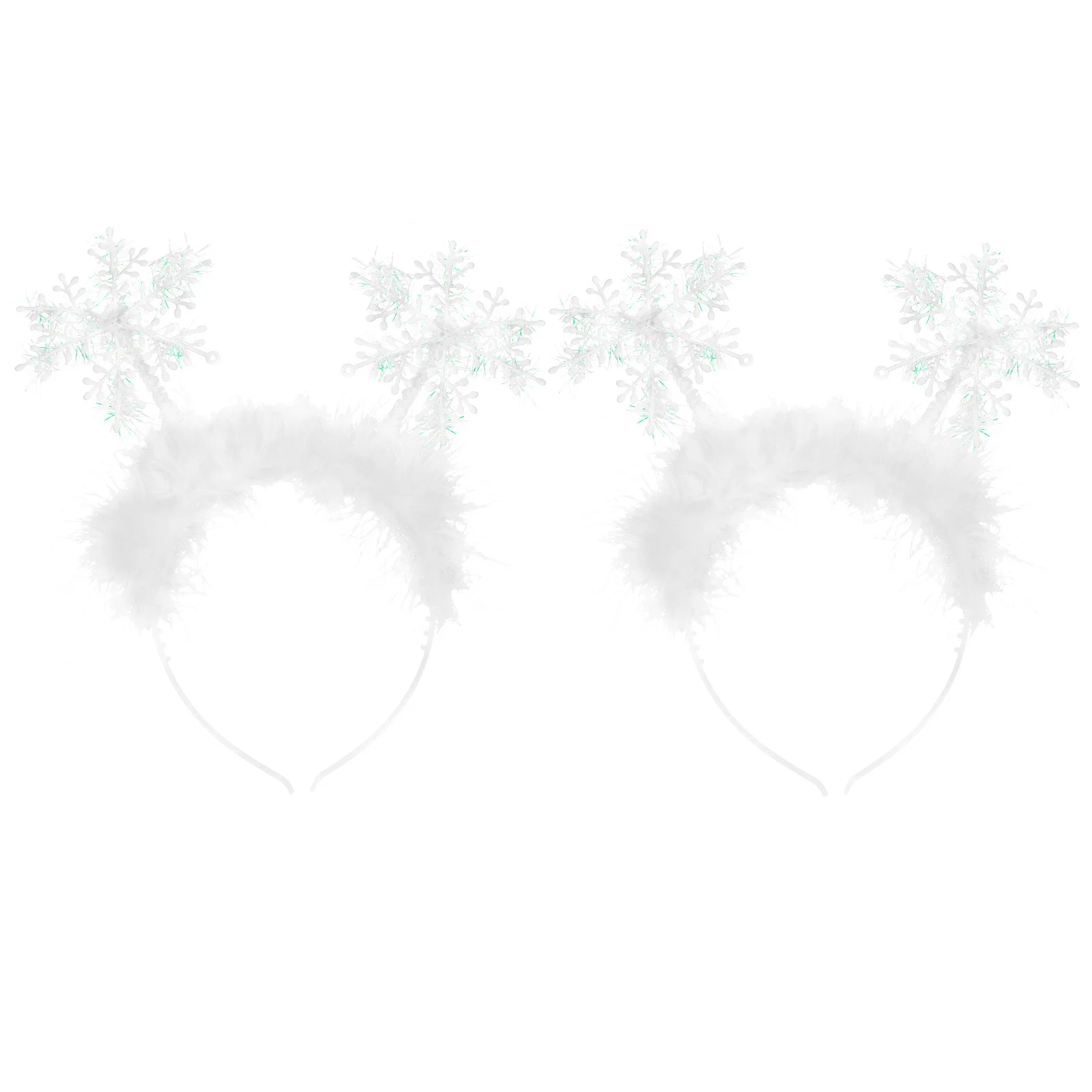 

2Pcs Xmas Snowflake Hairbands Christmas Decorative Headwear Lovely Snowflake Hair Accessories Holiday Party Festival Accessories