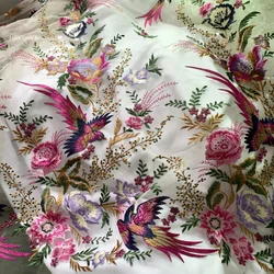 Tulle Lace NEW 2023 Fabric for Sewing Embroidery Birds Fabric Material for Clothes by Yard Fabric for Needlework
