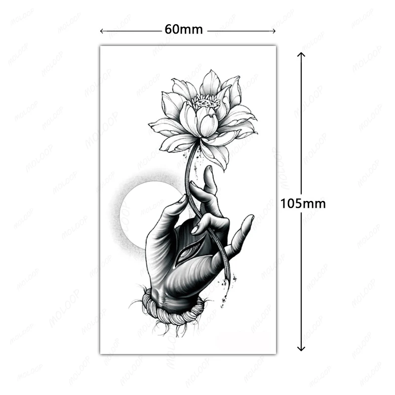 Tatouage Autocollant Temporaire Annie Fleur Eile dans la Main, Faux Tatouage, Art du Maquillage du Corps, Bras, Main, Jambe, Poitrine, Femmes, Hommes