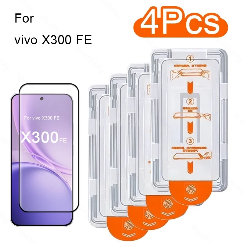 Für vivo X300 FE Glas Oleophobe Beschichtung Staubfreies Schutzglas vivo X300 FE Glas Gehärteter Schutz Einfache Installationsfolie – Detail 1