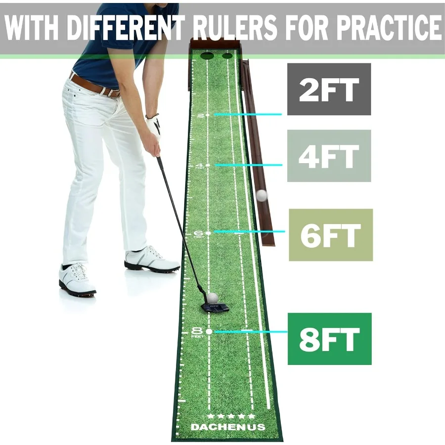 Indoor and Outdoor Golf Putting Mat with Automatic Ball Return System Perfect for Home Office Backyard Patio and Indoor Practic