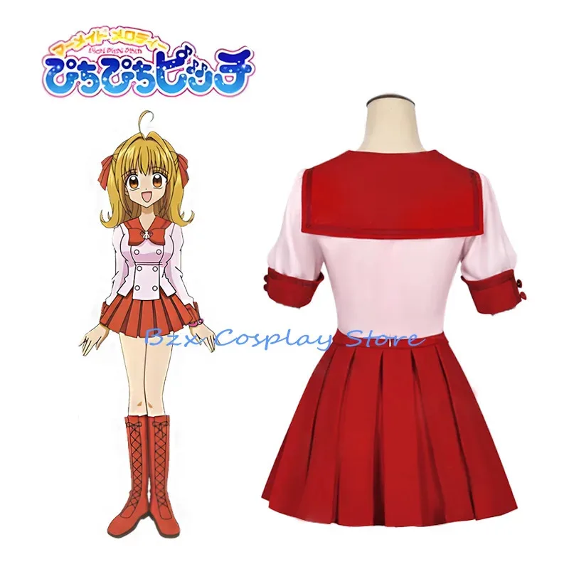 

COSda@Nanami Ruchia Cosplay Anime Melody Costume Nanami Luchia Cos Wig Girl School Pink Red Uniform Dress Set Halloween Play Out