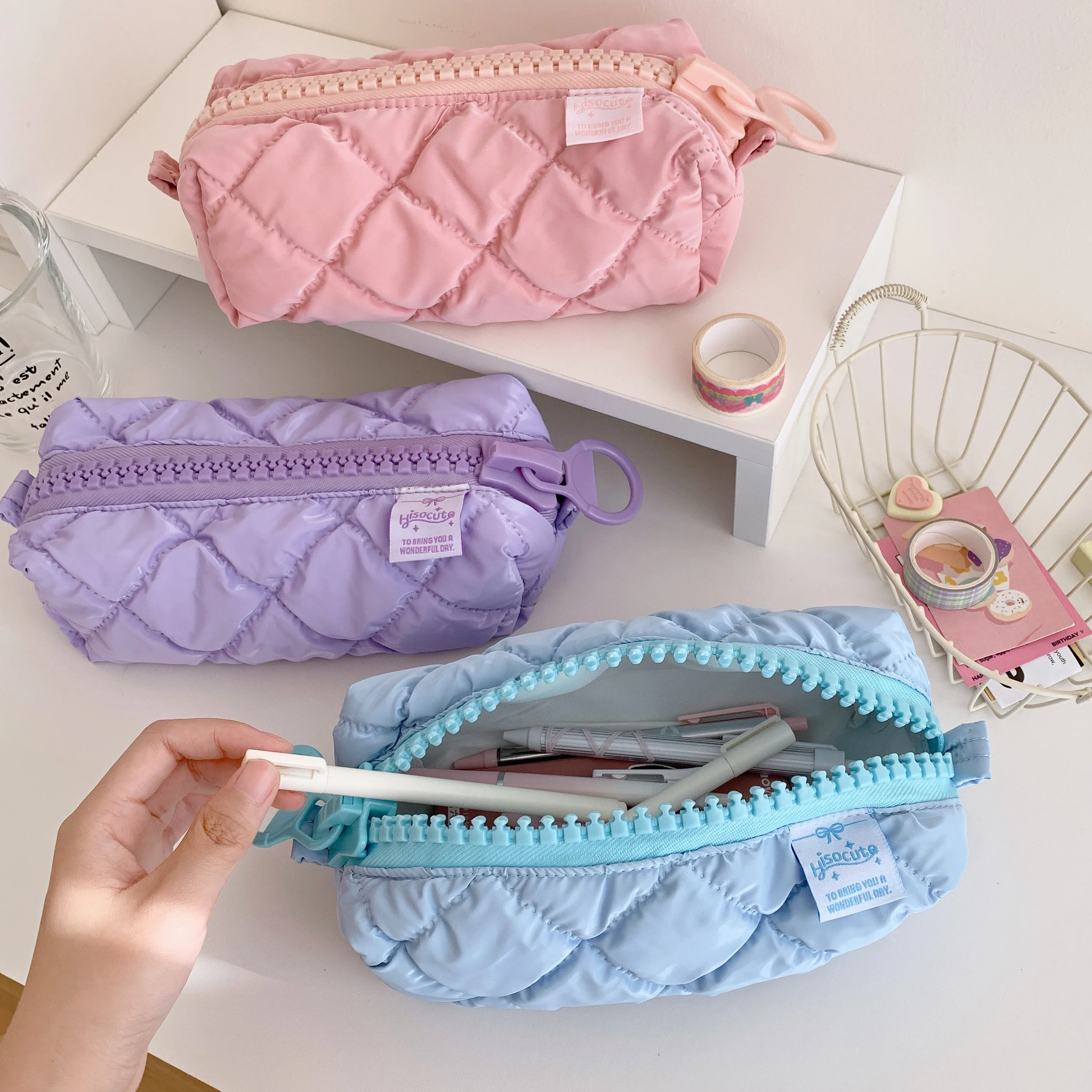 

Candy Color School Pencil Case Large Capacity Pen Pouch Zipper Stationery Storage Bag Pencil Organizer School Supplies Wholesale
