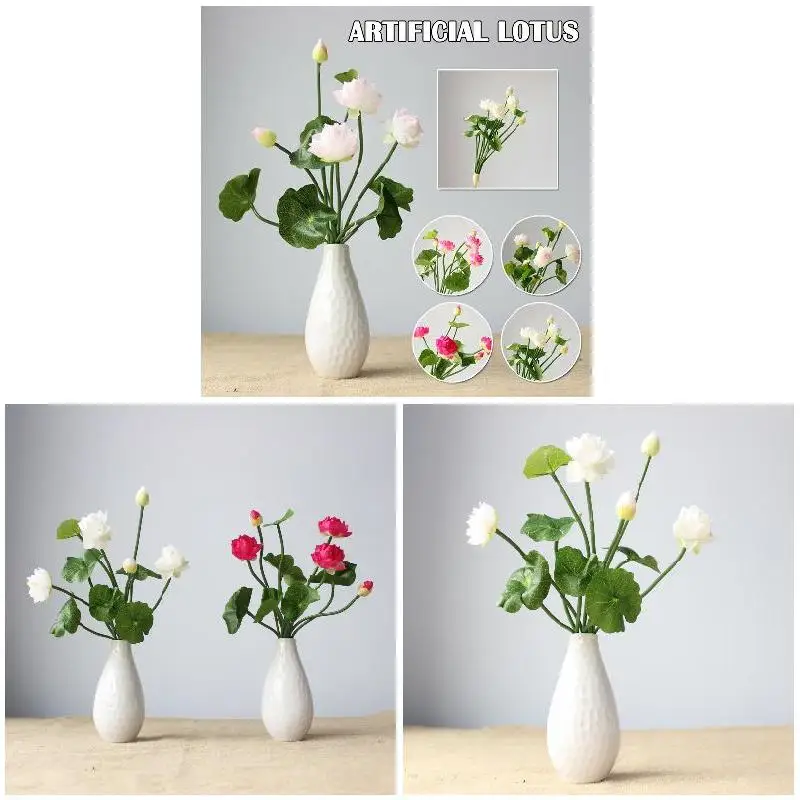 زهرة اللوتس الاصطناعية لديكور المنزل الحزب ، أسلوب أنيق ، ألوان زاهية ، وهمية ، عطلة