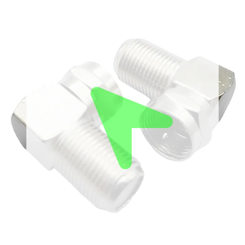 #F Male to F Female RF Coaxial Converter 1Pcs 90 Degree Right Angled Adapter Easy Install for Home Theater CCTV System