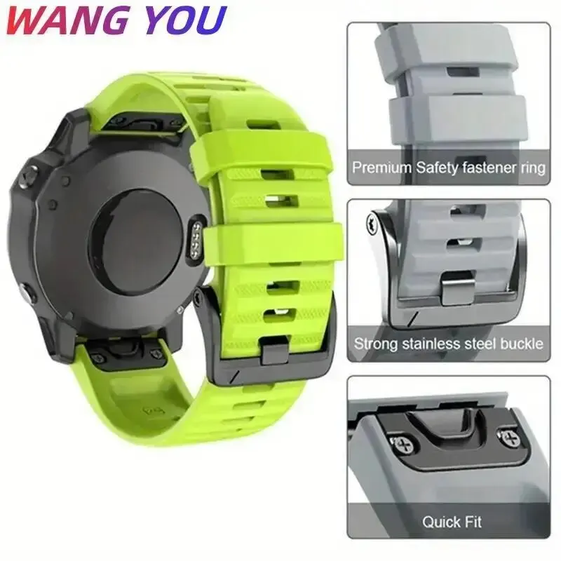 26MM 22MM Silicone Watch Band Straps For Garmin Fenix 6X 6 6S Pro 7X 7 Easyfit Wristband Fenix 5 5X 5S Plus Smartwatch Bracelet