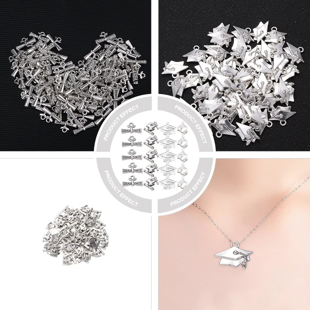 

48Pcs Alloy Graduation Doctoral Cap Pendants Fashion DIY Jewelry Accessories Charms Lightweight for Necklaces Bracelets