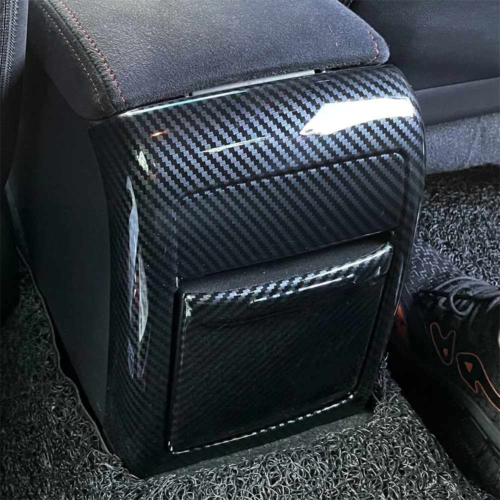 for Subaru WRX STI 2015 2016 2017 Car Accessories Rear Armrest AC Air Vent Cover Trim ABS Carbon Black 2pcs (Not Fit 2018 Model)