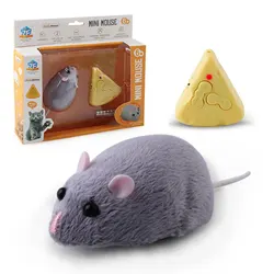 Electronic Remote Control Mouse Toys For Cats Toy Interactive Cat Teasing Plush Emulation Mouse Tricky Toys Build-In Battery