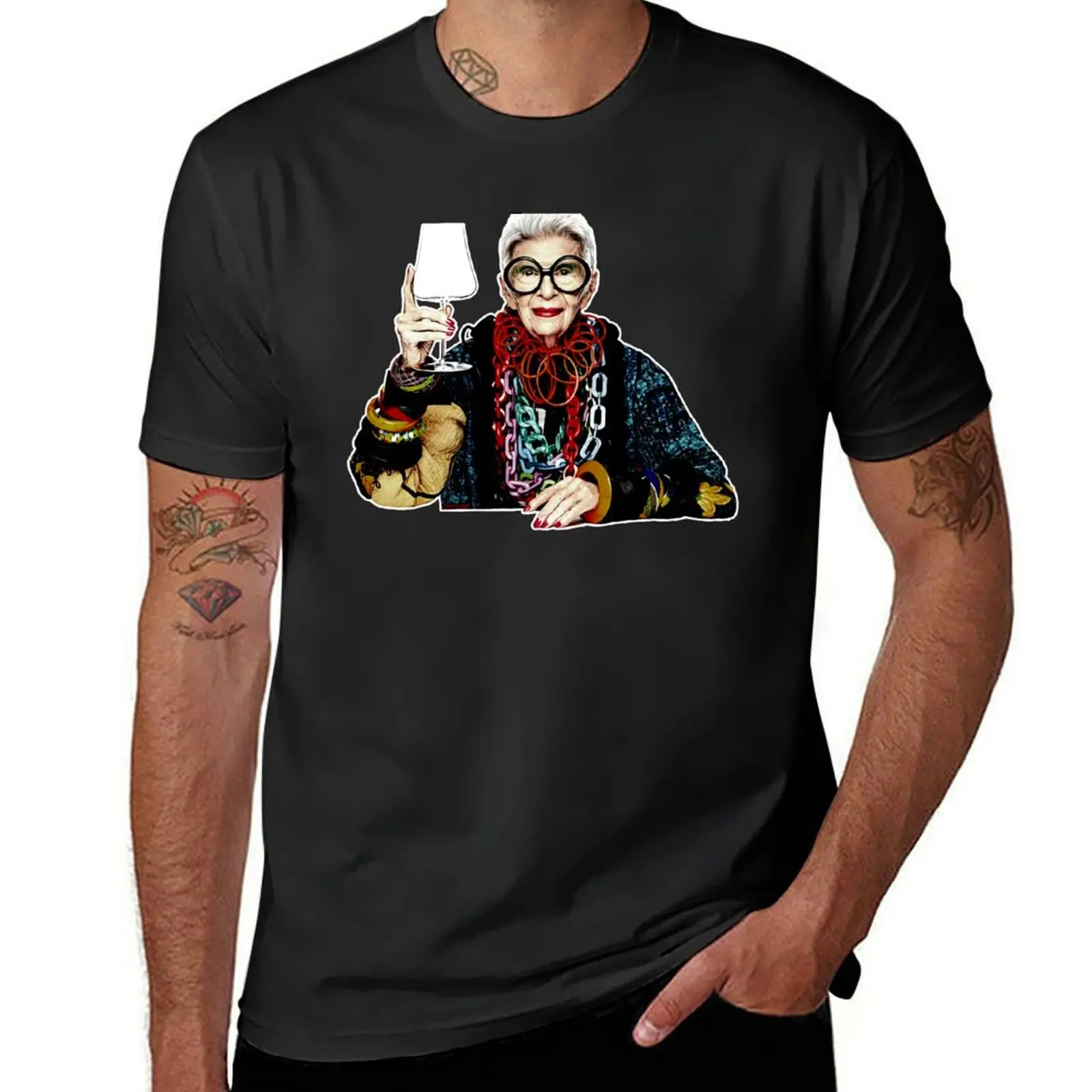 

Iris apfel funny cartoon T-Shirt plus sizes customizeds vintage clothes mens plain t shirts