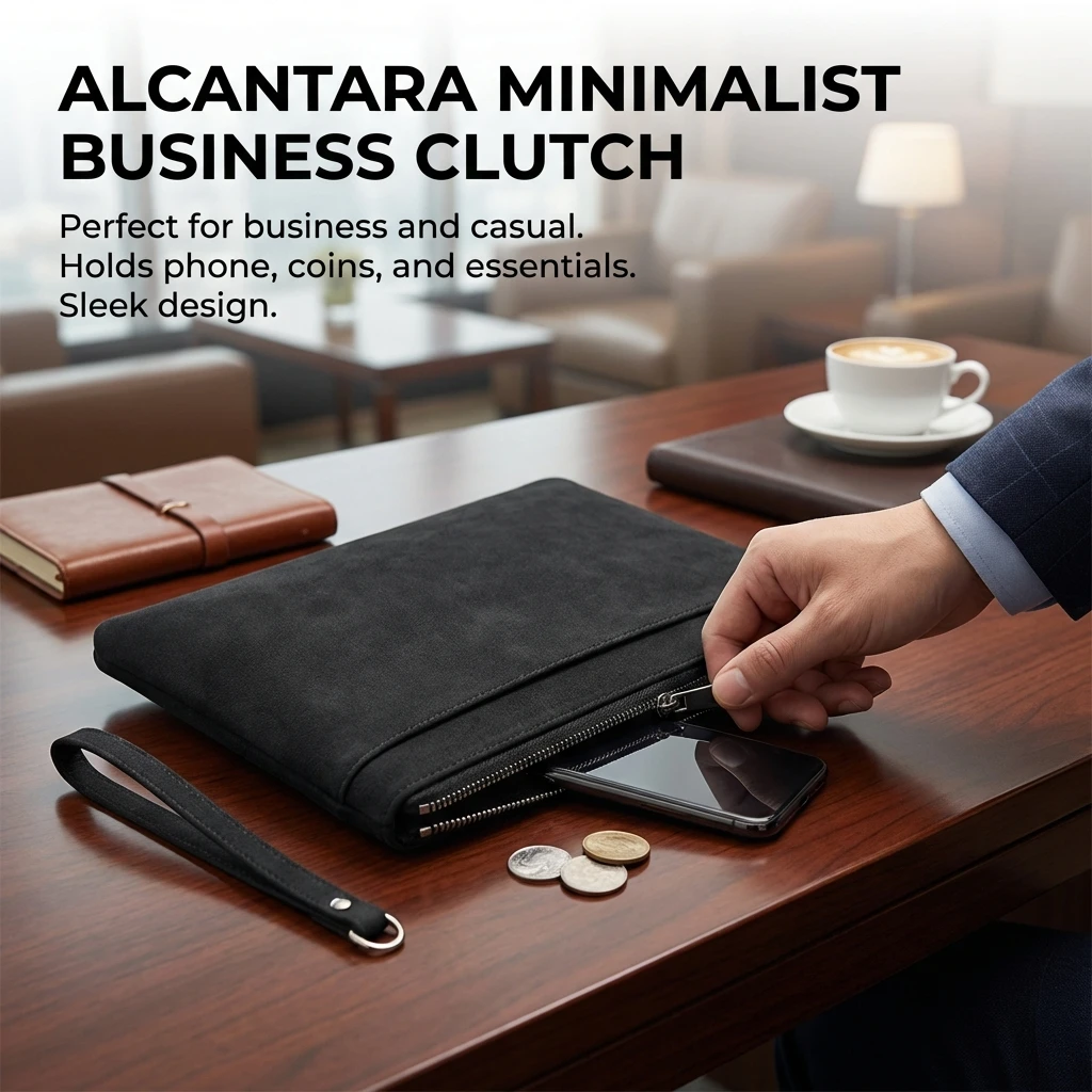 Herren-Clutch-Tasche im Business-Casual-Design, Handytasche mit mehreren Funktionen, leicht und langlebig für den täglichen Gebrauch – Detail 3