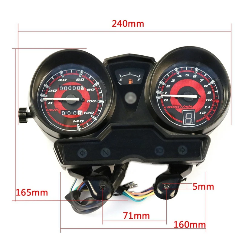 Motorcycle Tachometer For YAMAHA YBR125 YBR YB 125 JYM125 Speedometer Odometer Gauge Gear Indicator Meter