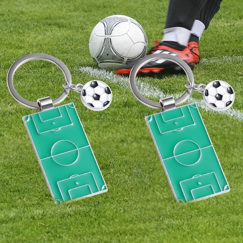 Metal Football Field Soccer Key Chain Fashion Creative Playground Pendent Key Chain High Quality Cute Sports Souvenir Keyring