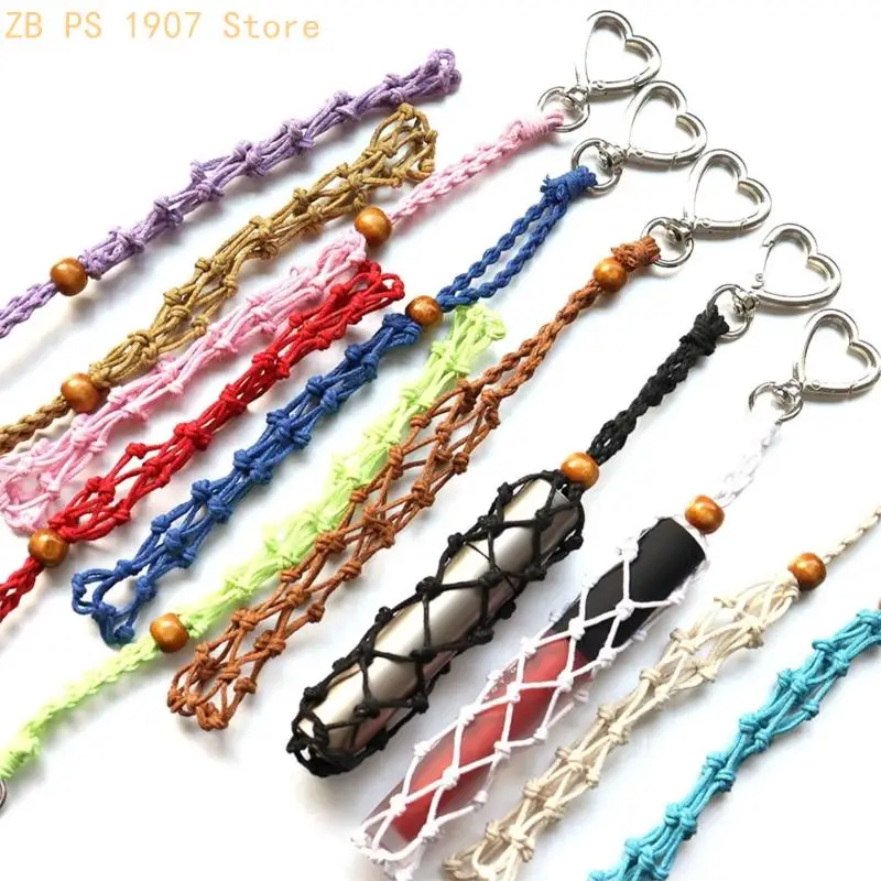 الشمع موضوع حلقة رئيسية اليدوية شبكة معدنية جيب أحمر الشفاه حامل حقيبة ملحق 55KA