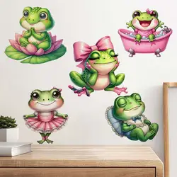 Creative Frog Cartoon Animal Wall Sticker Bathroom Toilet Decor Living Room Cabinet Refrigerator Home Decoration Decals S420