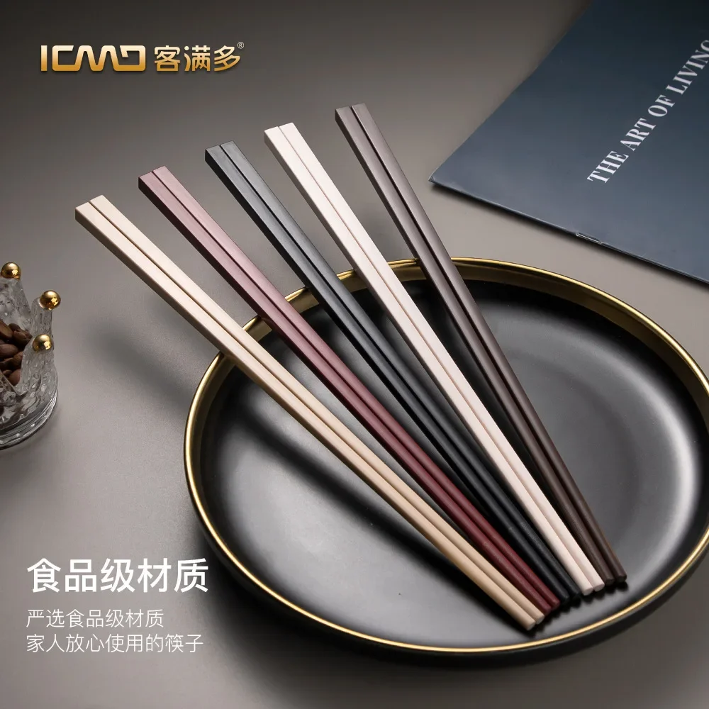 1pair High Quality Alloy Chopsticks Chinese Chopstick Reusable Tableware 5 Colors Korean Japanese Kitchen Supplies