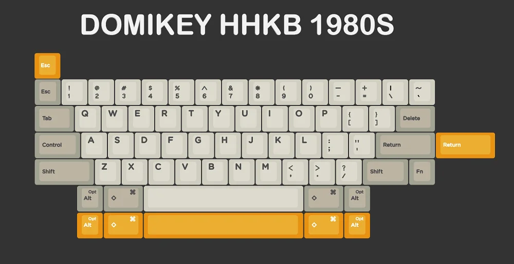 Domikey hhkb abs doubleshot keycap set 1980s 80s  hhkb profile for topre stem mechanical keyboard HHKB Professional pro 2 bt