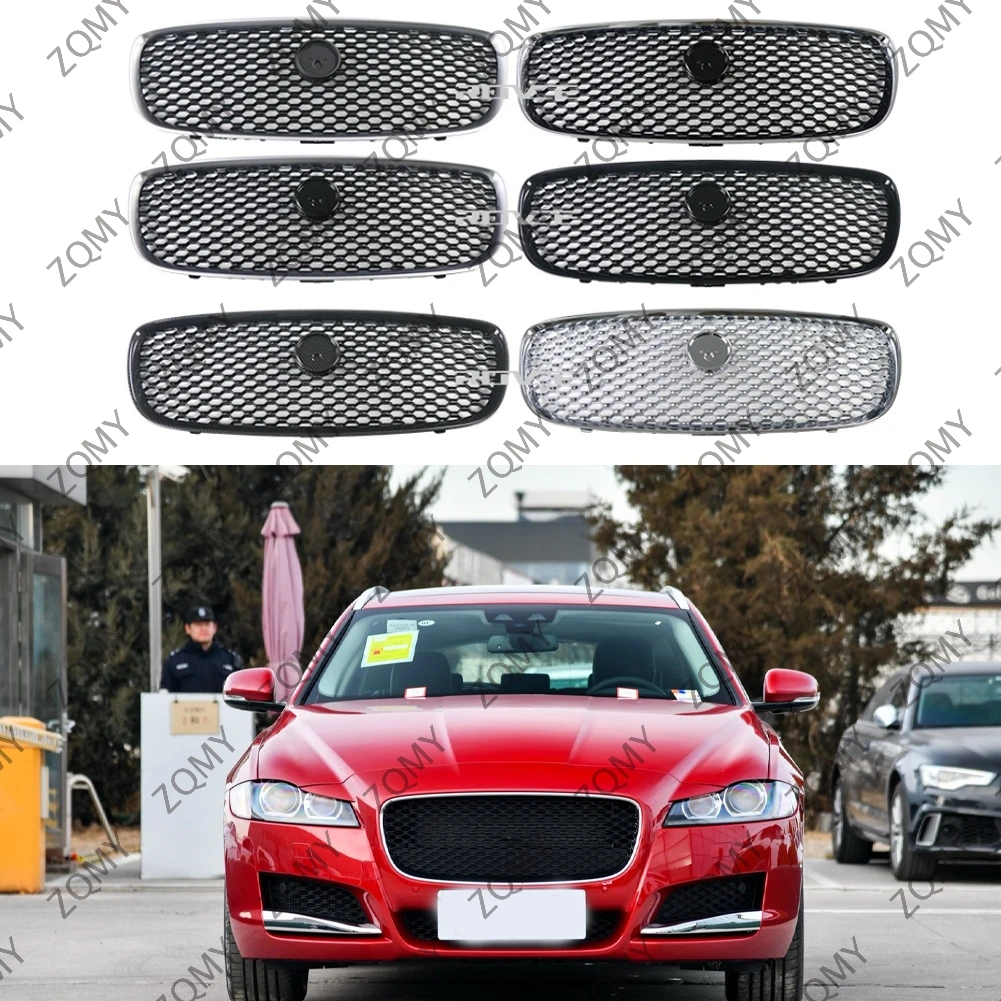 Car Front Grille Upper Radiator Grill For Jaguar X260 XF XFR 2016 2017 2018 2019 2020 W/LOGO