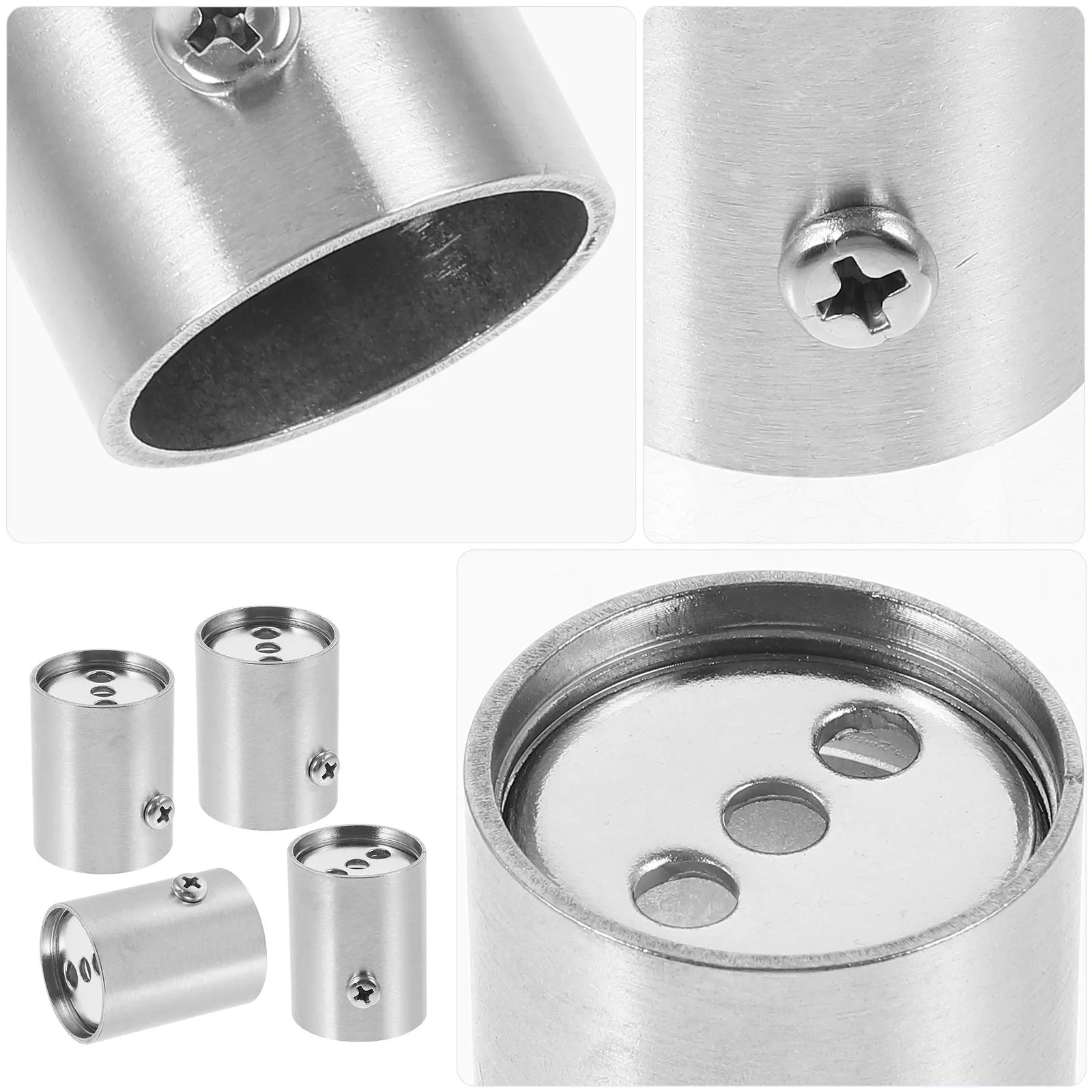 

Wardrobe Stainless Steel Accessories Closet Rod Support Bracket Silver