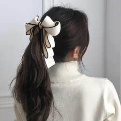 Korean New Banana Hair Clip College Sweet Big Bow  Claw Vertical pin Barrettes For Women Girls Headdress Accessories