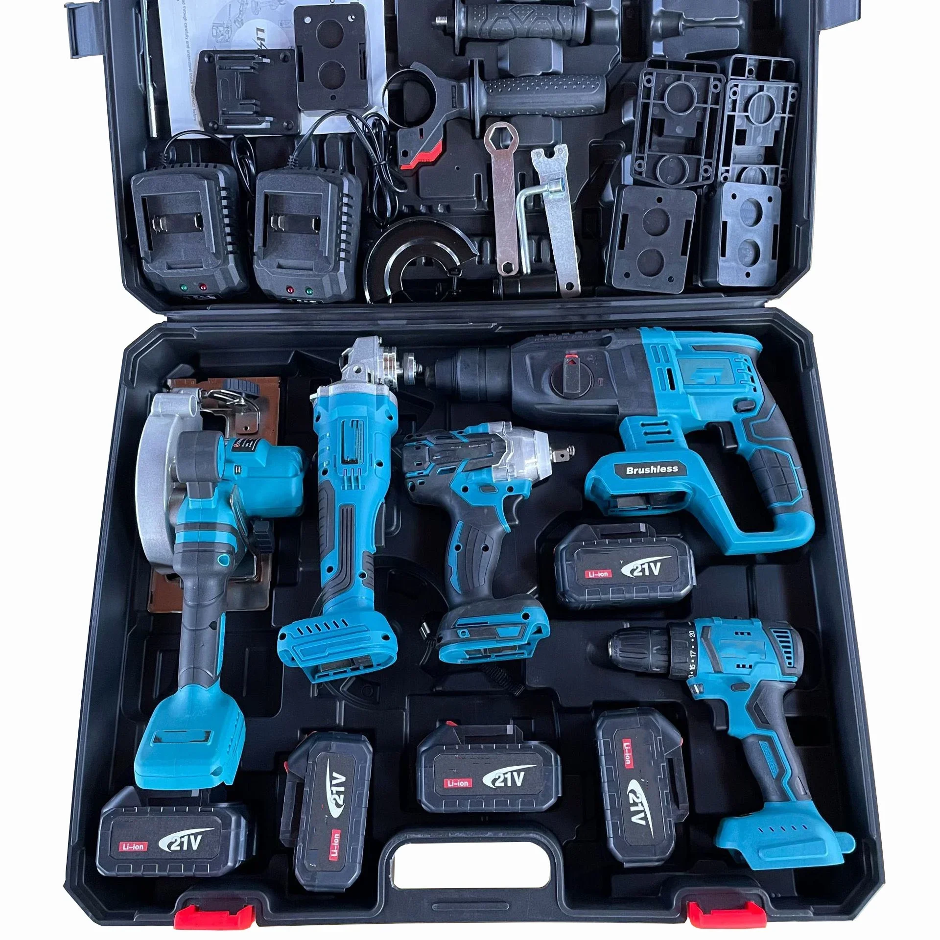 

Wholesale Power Tool Kit Drilling Machines Battery Cordless Hammer Impact Drill Electric Wrench Brushless Drill Tools Combo