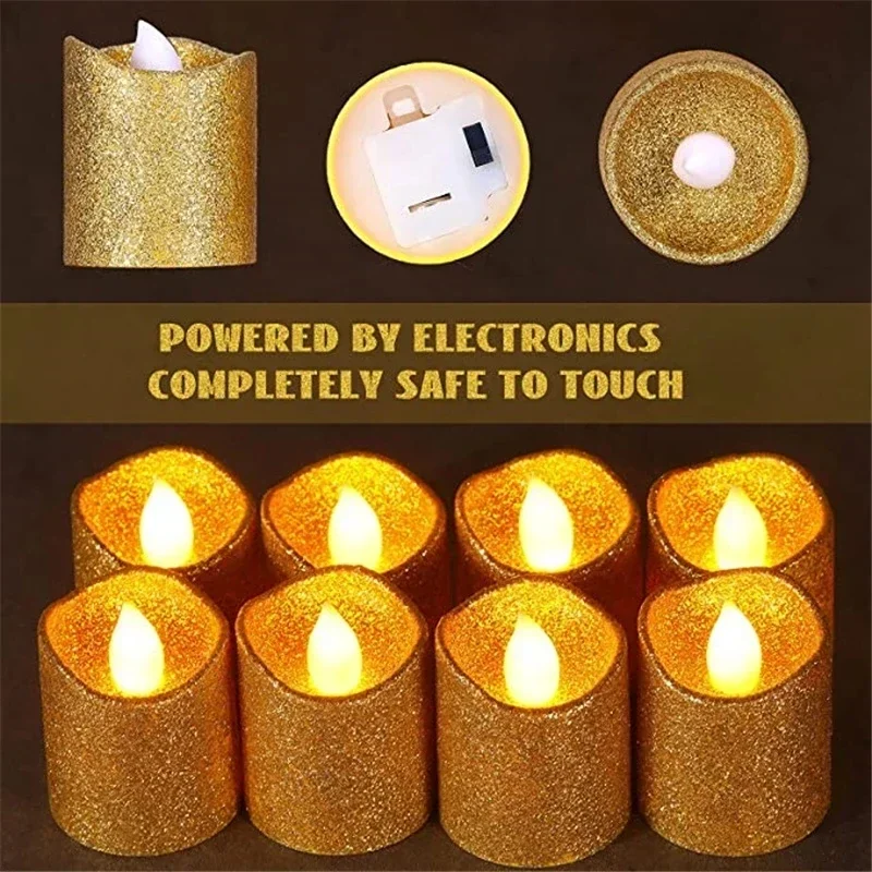 3/12Pcs Flameless Led Candles Light Tealight Battery Power Candles Lamp Birthday Candle Light Christmas Wedding Party Home Decor