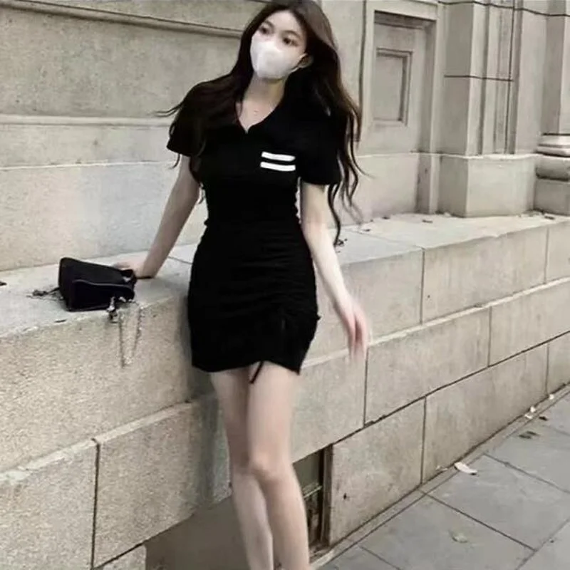 Clothing Tight Women\'s Dress Tshirts Female Dresses 2024 Bandage Shirt Bodycon Hot Outfits Fashion Trendy Sale Vintage Loose Y2k