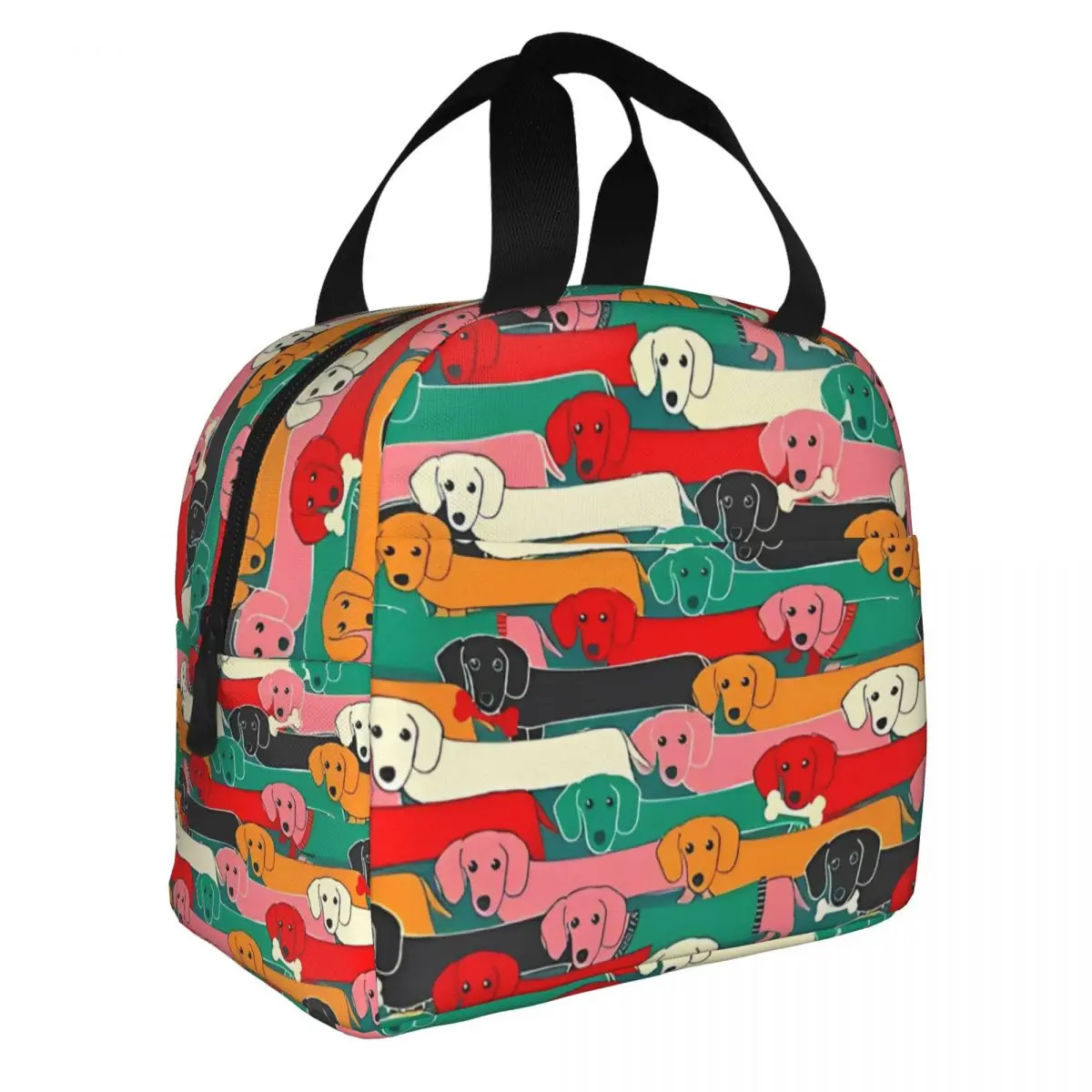 

Dog Dachshund Christmas Insulated Lunch Bag High Capacity Lunch Container Cooler Bag Tote Lunch Box Beach Picnic Storage Bags