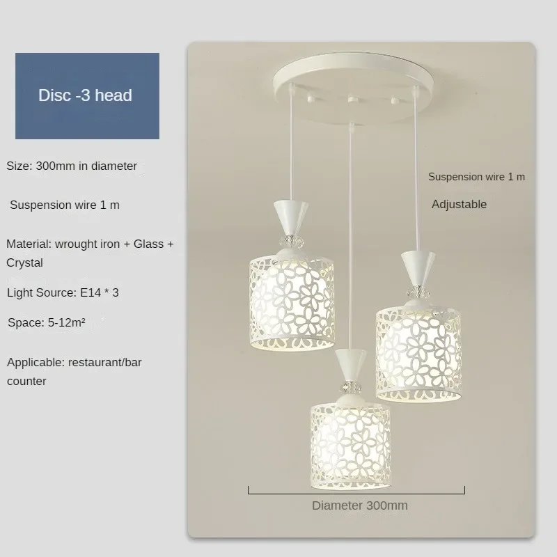 

Dining Room Chandelier Simple Modern Creative Cream Wind Lighting Nordic Design Sense Round Table Three Dining Room Bar Lamps
