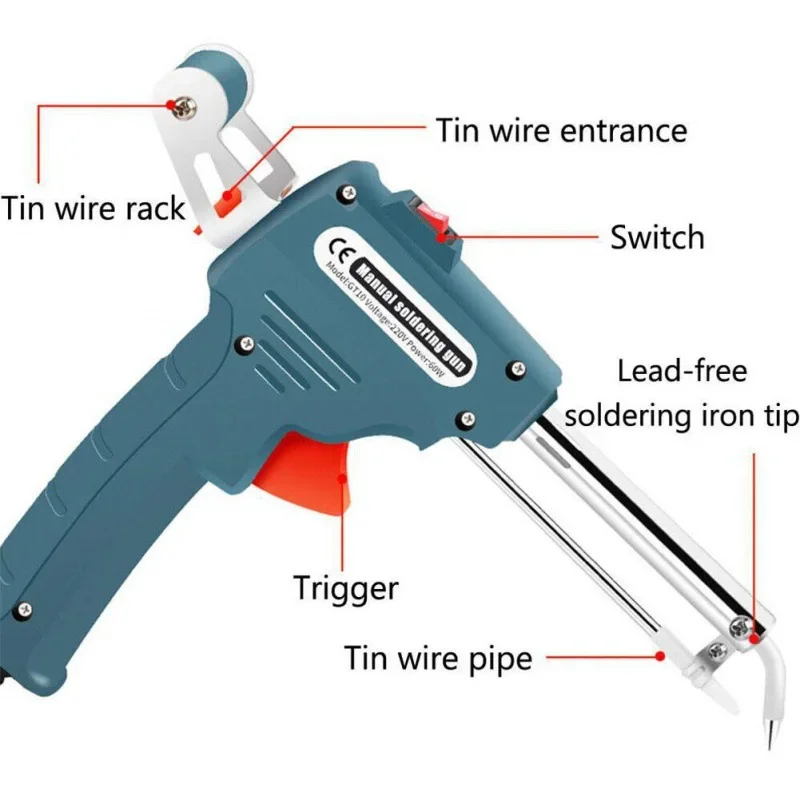 High Quality 60W Manual Soldering Gun External Heating Electric Iron EU US Plug Tool