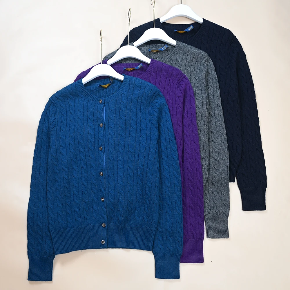 

Женский осенне-зимний кардиган нового стиля с вышивкой, вязаный, с длинным рукавом, круглым вырезом, модный, для повседневной носки, цветной