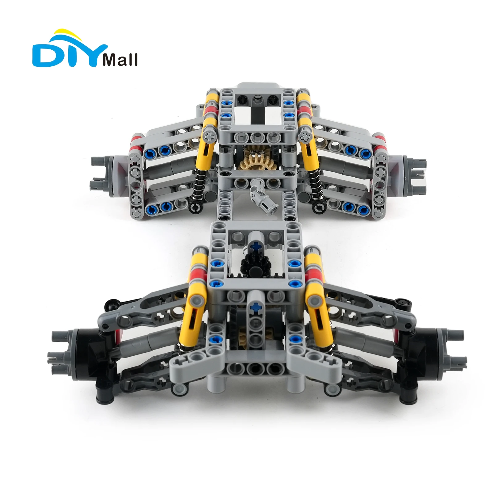 DIYmall MOC 4WD Building Blocks Car Chassis Kit with Independent Suspension Differential Steering Axle