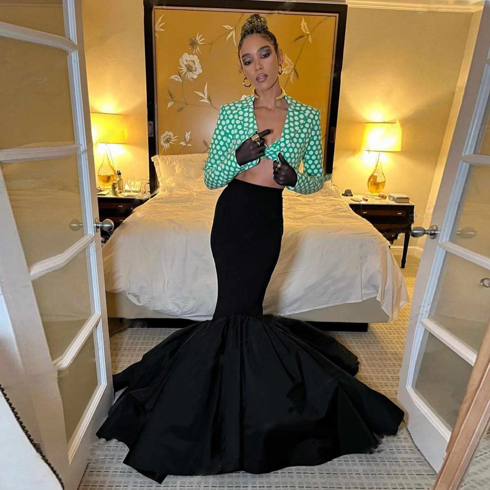 

Women Skirt Mermaid Ruffles Elegant Prom Party Skirts Black Saia Faldas Custom Made Maxi Skirts Women