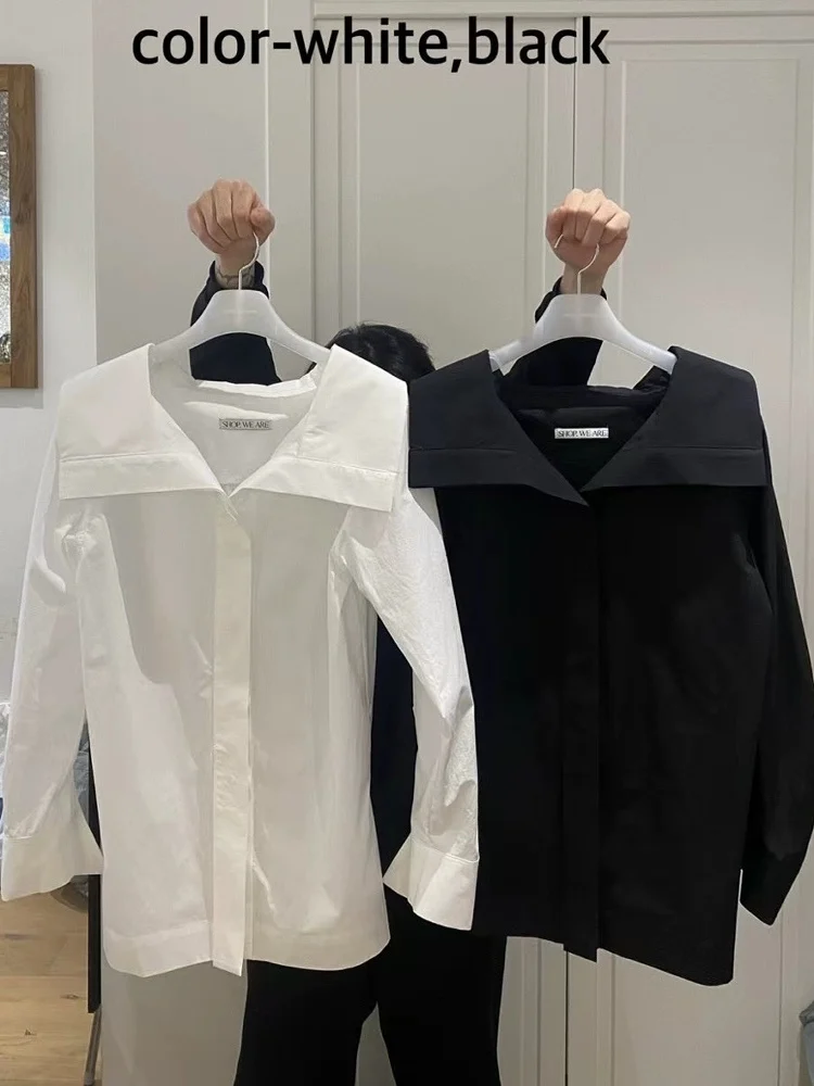   حزام نسائي فضفاض طويل Sve irt بياقة كبيرة وأزرق من Qui للتنقل جدًا وزر إغلاق بلون نقي