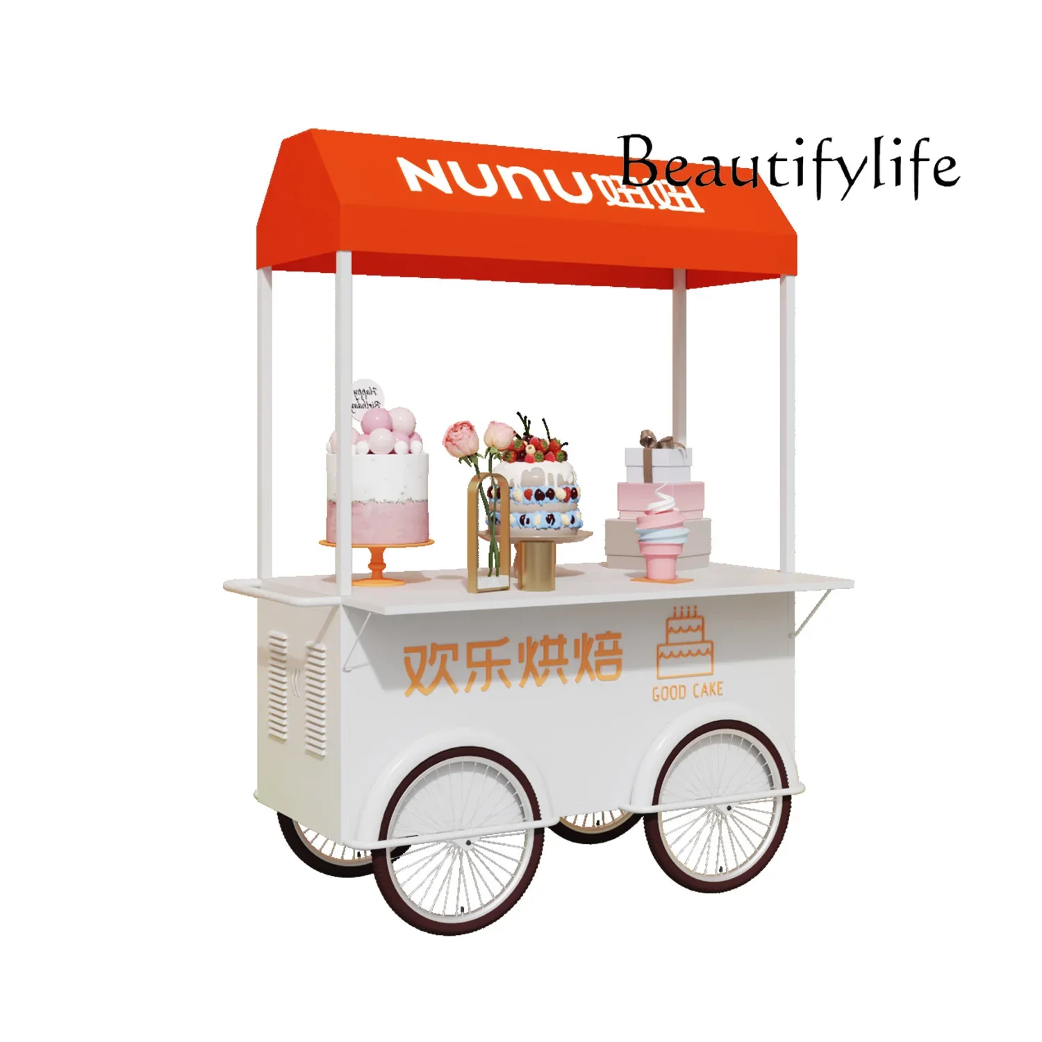 X Stall Trolley Mobile Snack Stall Cart Supermarket Promotion Cart Outdoor Large-scale Event Display Cart