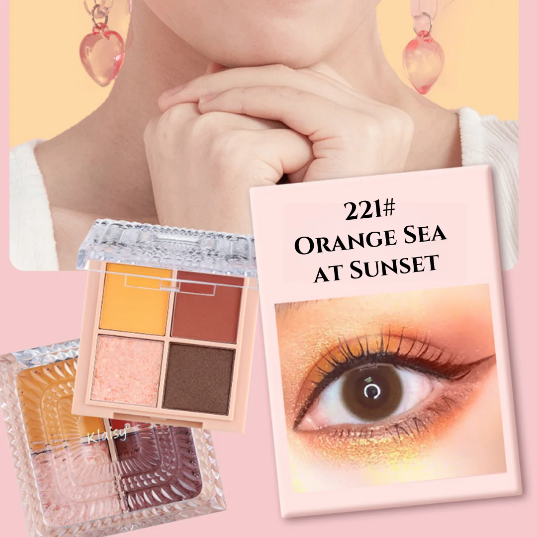 Kospisy-クリスタルアイシャドウパレット,4パーツ,多目的,適用が簡単,新しいデザイン,かわいい