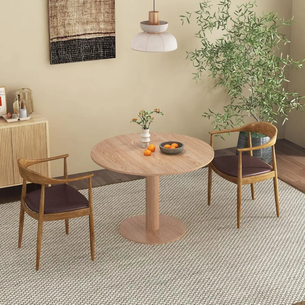 modern farmhouse style small round dining table for 2-4, 31.5" diameter, ideal for kitchen or breakfast nook