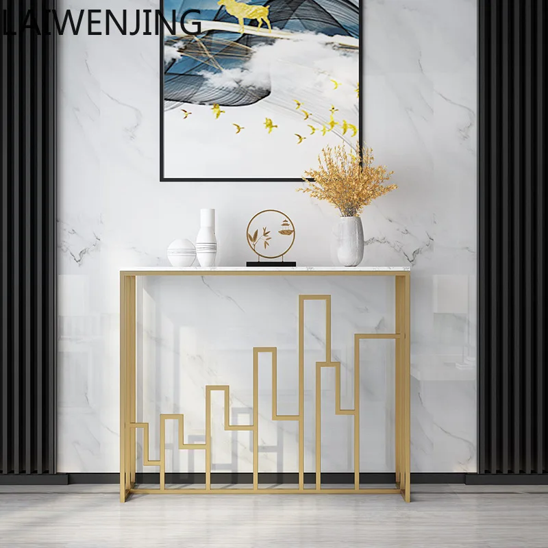

HLZ новый мраморный столик для прихожей в китайском стиле, настенный узкий стол, длинная современная простая консоль для прихожей