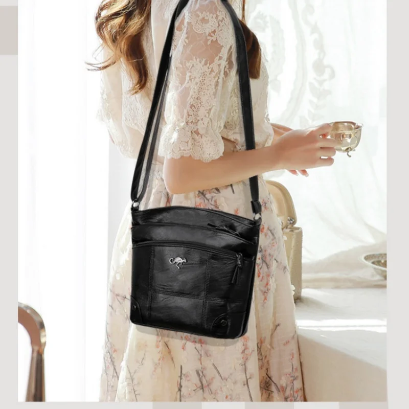 Women's Handbag Women's Shoulder Bag Fashion Purse Vintage Leather Bag Large Capacity Handbag Inclined Shoulder Bag Mom's Bag