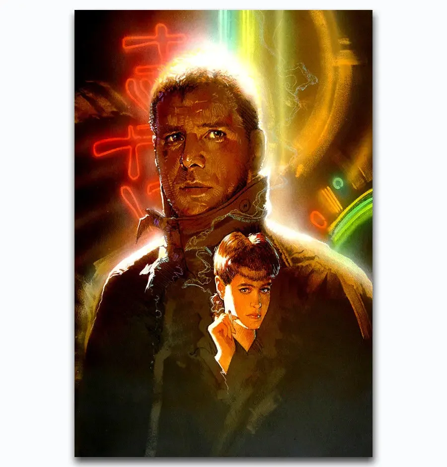 Película clásica caliente 1982 Blade Runner Harrison-Póster artístico de seda pegatina de pared decoración regalo
