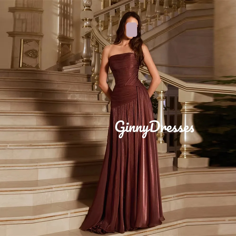 

Платье для свадебной вечеринки по индивидуальному заказу, бордовое трапециевидное платье без бретелек длиной до пола, вечернее платье без рукавов с рюшами и молнией