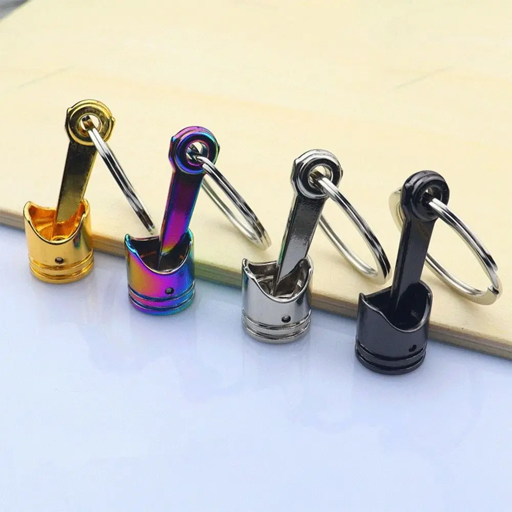Personality Alloy Car Engine Piston Keychain Car Accessories INS Piston Model Keyring Keyring Mini Daily
