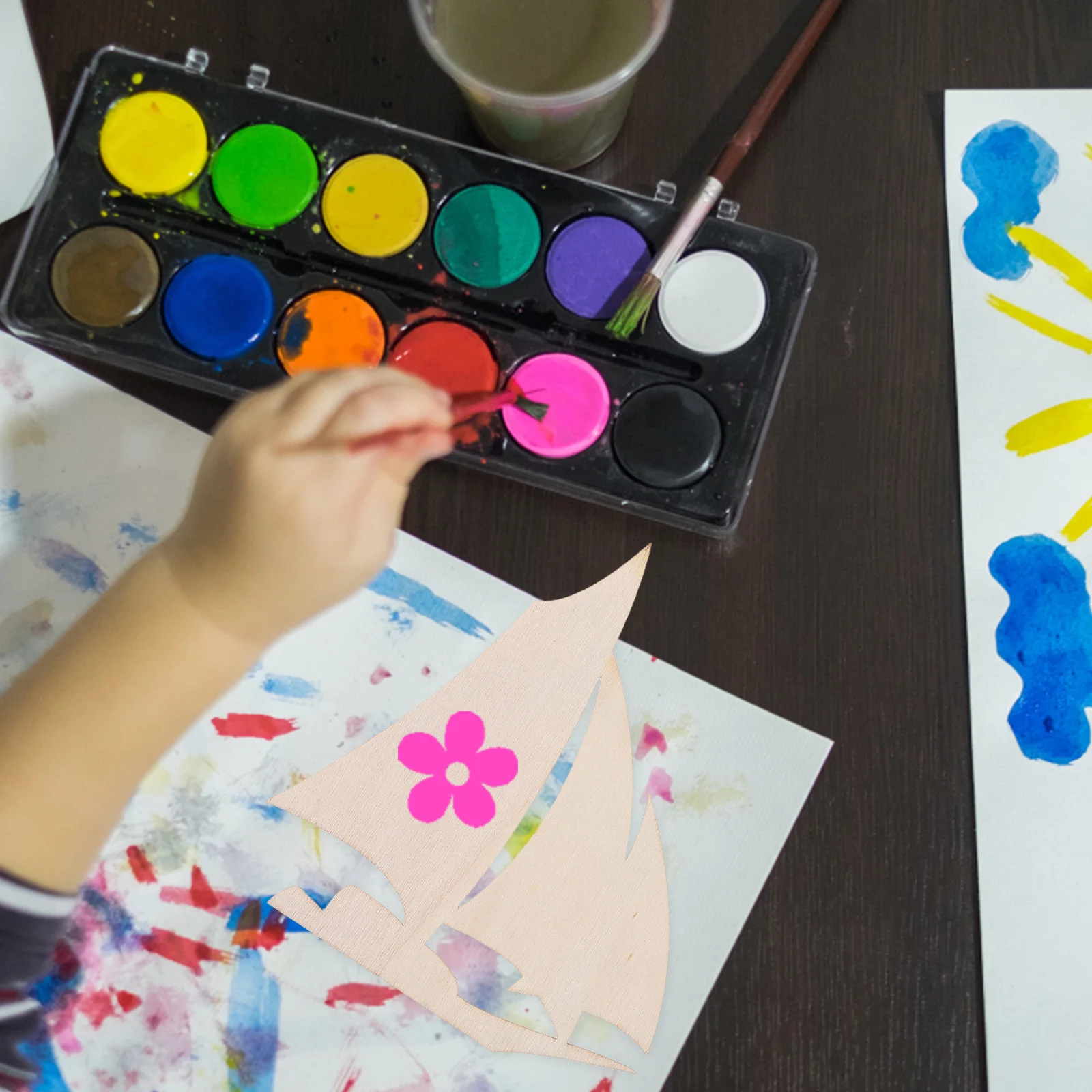 

10pcs Wooden Sailboat Craft Unfinished Diy Wood Nautical Party Decoration Sailing Home Decor Boat Cutouts Ocean Beach Coastal