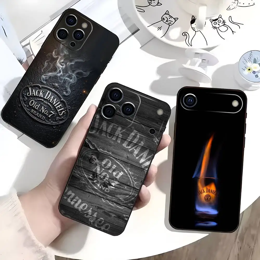 

J-Jack Retro D-DaNiels Phone Case For IPhone 17,16,15,14,13,12,11,Plus,Pro,Max,Plus,XS,soft case Black silicone
