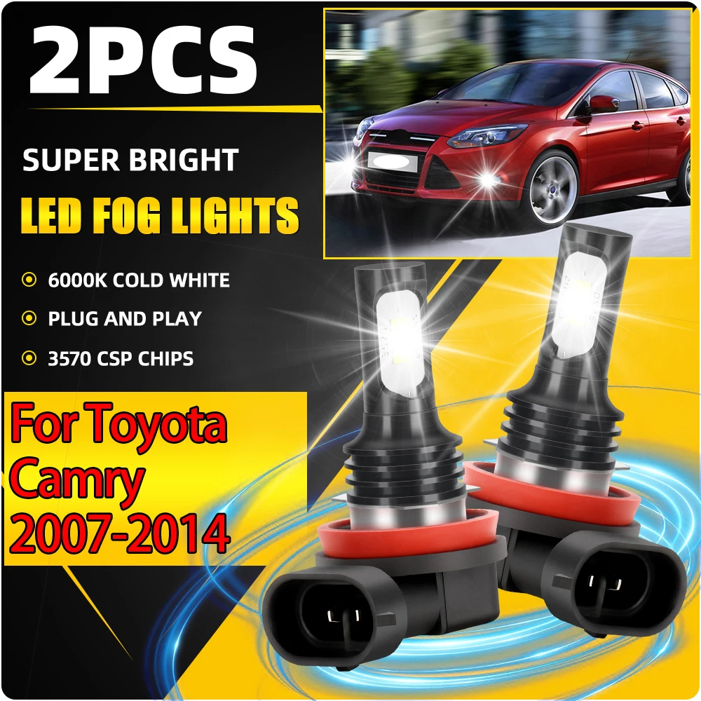 

90W Auto Fog Lamps H8 H9 H11 LED Front Fog Lights 360 Degree Lighting 20000LM For Toyota Camry 2007 2008 2009 2010 2011-2014