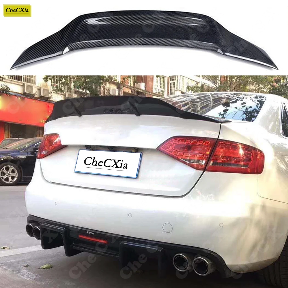 

For 2009-2012 AUDI A4 S4 RS4 B8 Limousine Sedan R Style Glass Fibre Rear Spoiler Trunk Wing Carbon Fiber Look Rear Spoiler