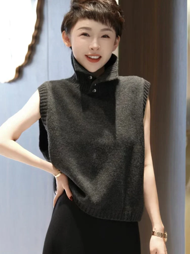 

Comfortable High Ne Knitted Sweater Casual Commute All Season Long Sve Pure Color Knitwear Poetic Lin Sle SYL2895P
