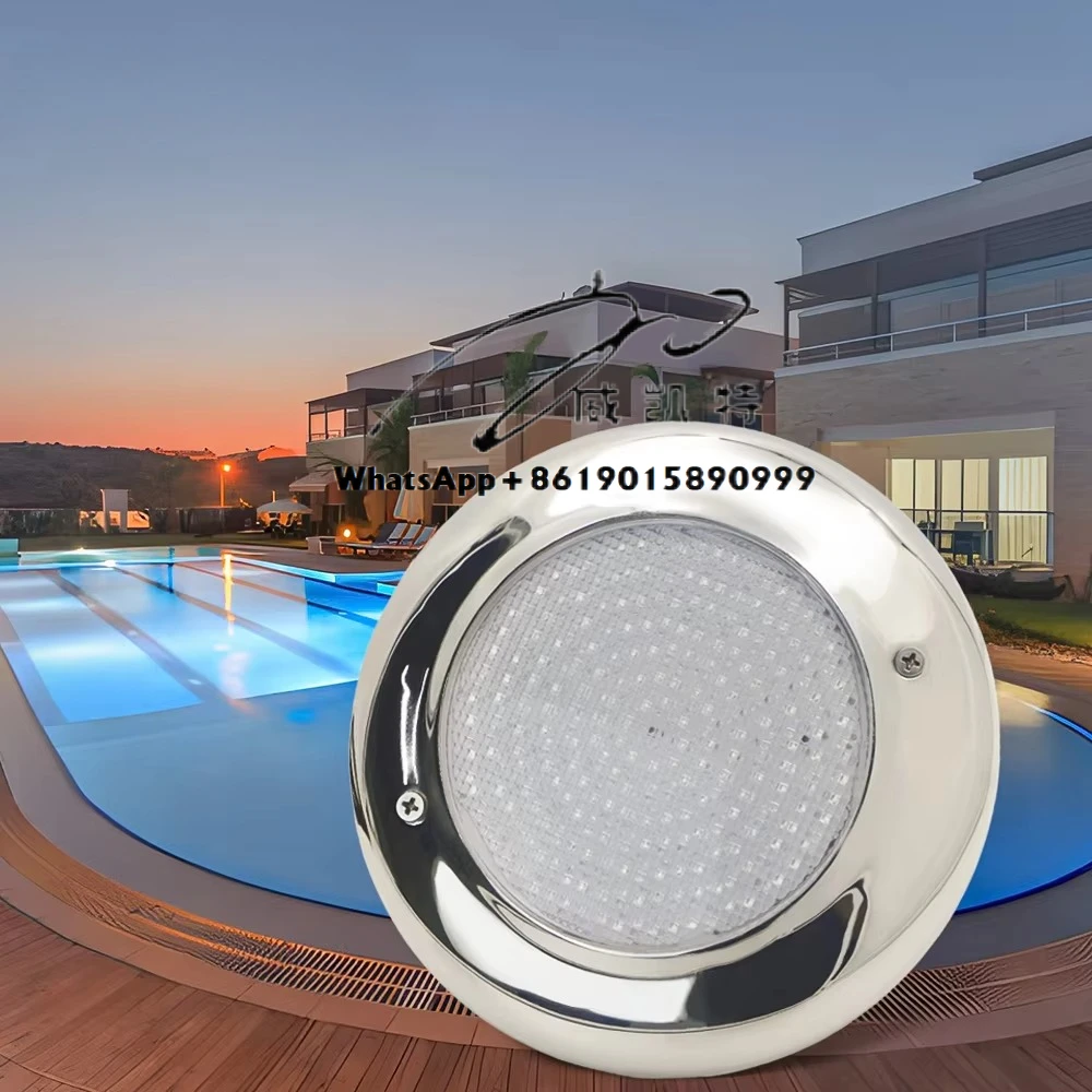 

24W IP68 waterproof RGB LED pool light stainless steel body color change 12V input suitable for outdoor swimming pools and ponds