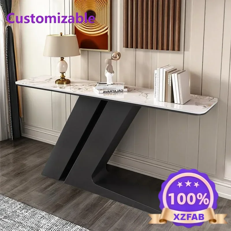 Factory Direct 2026 Entrance cabinet against the wall Entrance table Light luxury Modern simple rock slab table Entrance table D