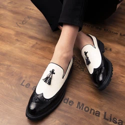 Classic Men Business Driving Leather Shoes Wedding Dress Fashion Tassel Style Casual Dress Shoes Mens Loafers Plus Size 46 47 48